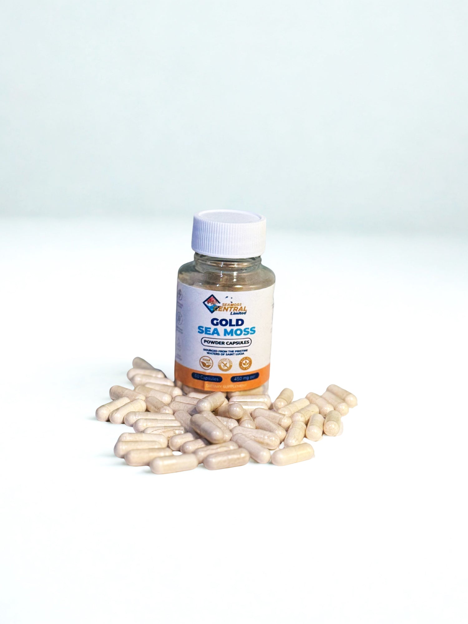 Wholesale Golden Organic Seamoss Capsules 12 Pk Bottle